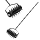 CStern Rasenlüfter Aerifizierer für Rasen Rollender Manueller Rasenbelüfter Aerifizierer Gartengeräte Rasenbelüftung mit Langen Griff, Schwarz