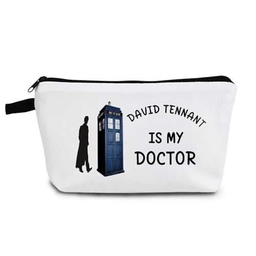 Who TV Show Makeup Bag David Tennant Fans Present Small Organizer Bag David Tennant Is My Doctor Toiletry Zipper Pouch Cosmetic Bag for TV Show Fans Women Friends