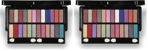 Image of FASHION COLOUR Professional 24 Eyeshadow Makeup Kit | Eyeshadow Palette with Brush | Long Lasting and Easily Blendable | Shimmery Finish | Available in 2 Variants | Shade 01 (Pack of 2)