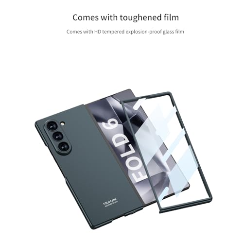 Image of Midkart Matte Case Compatible with Samsung Galaxy Z Fold 6 (Release 2024) with Front Glass Cover Hard PC Thin Independent Camera Protection, Grey Green