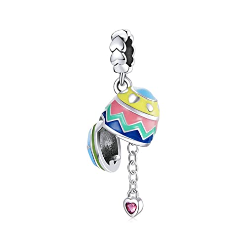 Perle pour bracelets œuf de Pâques en argent 925, le cadeau de bijoux idéal