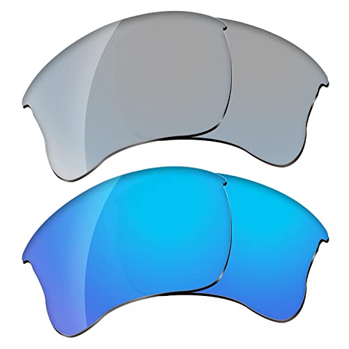 Image of Dynamix Polarized Replacement Lenses for Oakley Flak Jacket XLJ | Easy to Install | Fit Perfectly | Titanium + Ice Blue