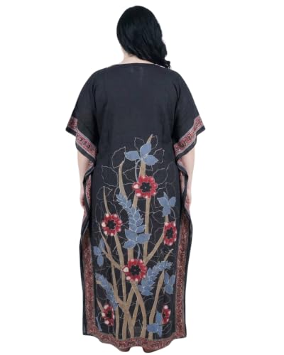 Image of Oussum Women Kaftan Plus Size Polyester Summer Lightweight Caftan Swimsuit Cover Ups Maxi African Mumu Lounge House Dress