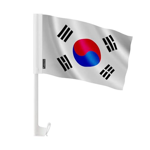 Drapeau voiture Corée du Sud en polyester pour cortège festif et défilé culturel 30x45cm