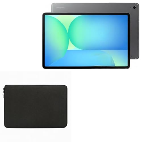 BoxWave Case Compatible with Samsung Galaxy Tab S10 FE Plus - QuickZip PlushSuit, Dual Zipper Sleeve Pouch Case with Soft Interior - Jet Black