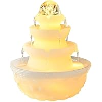 クリスタルファウンテン 卓上噴水 滝の噴水 色付きLEDライト付き 幸運の水晶玉 水...