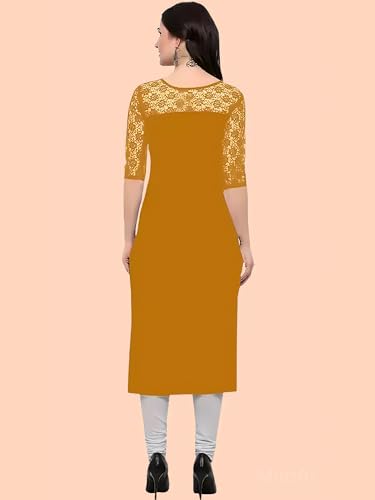 Image of Women's Crepe A-line Straight Kurtis, Plain Casual Wear Kurtis