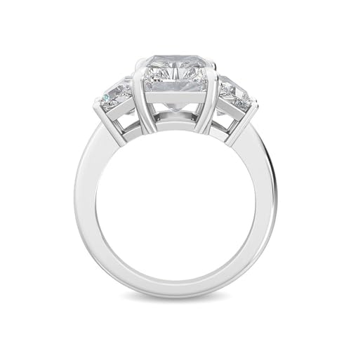 1-5 Carat (ctw) White Gold Radiant,Trapezoid Cut LAB GROWN Diamond Three Stone Engagement Ring (Color D-E Clarity VS1-VS2)2