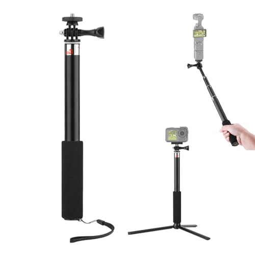Trípode monopié para cámara compatible con DJI POCKET 3/GoPro Action Camera/Insta360 GO3/ONE X2/X3 cámara panorámica, palo largo ajustable para selfie, soporte portátil para teléfono