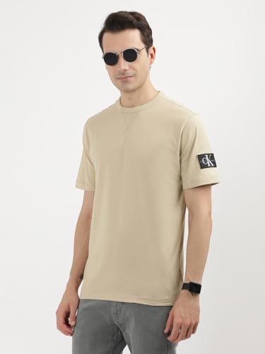 Image of Calvin Klein Mens Beige Color T-Shirt (S)