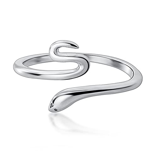 Belons Damen Ring 925 Sterling Silber Schlange Ring Offen Verstellbare Ringe für Mädchen Kinder