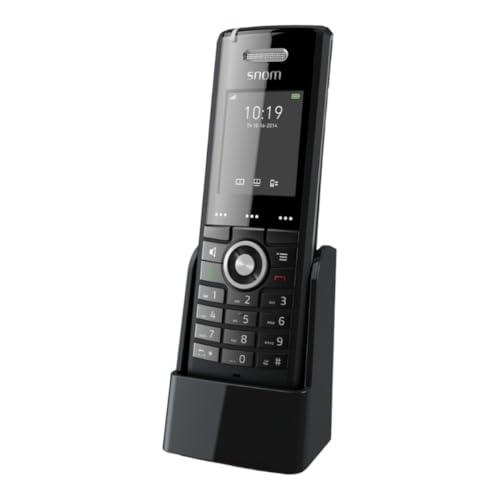 Snom M65 Professional DECT-Mobilteil (250 Stunden Standby, 2 Zoll 176 x 220 Pixel TFT, SW OTA-Upgrade, Vibrationsalarm, Gürtelclip, beleuchtete Tastatur), Schwarz, 00003969