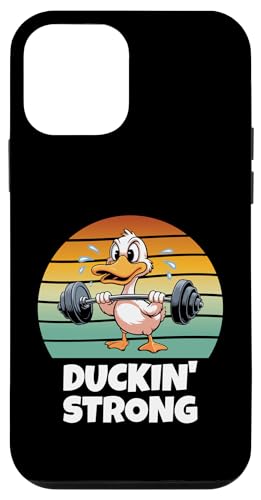 Duckin '強い面白いダックフィットネスジム スマホケース iPhone 12 mini 用
