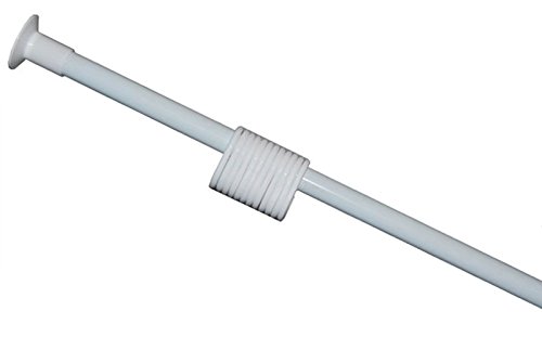 Ekershop DUSCHVORHANG Stange TELESKOPSTANGE DUSCHSTANGE 150-270 cm Weiss inkl. Ringe LANG NEU