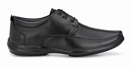 Image of MACTREE Men's Genuine Leather Lace Up Shoes for Formal Wear (Black Colored)