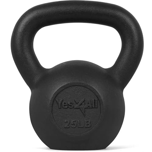 Yes4All 5-80 lbs Cast Iron Kettlebell for Dumbbell Weights Exercises, Gym, Full Body Home Workout Equipment, Push up, Grip and Strength Training