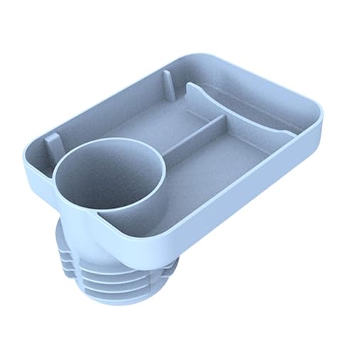 Image of Car Seat Cup Holder Snack Tray - Silicone Food Trays for Travel with Expandable Soft Rubber Base Fits Most Cup Holders Portable Accessories Essentials for Small Fruit, Toys Blue