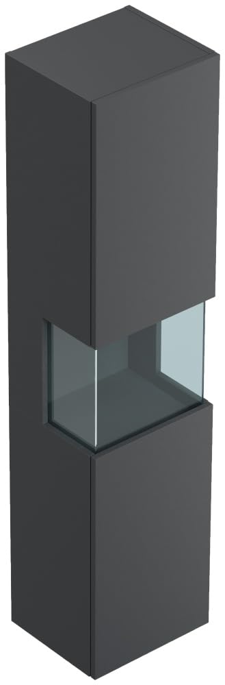 Magnolia Home Badmöbel Set Taifun 4tlg. 100 cm mit LED Spiegel, 3er Boxen & Hochschrank Farbe Grafit