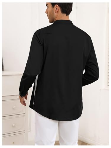 SweatyRocks Men's Button Down Dress Shirt Long Sleeve Business Casual Work Shirt3