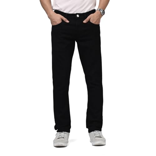 Image of WROGN Men's Slim Fit Jeans | Cotton Stretch | Solid | Casual Denim