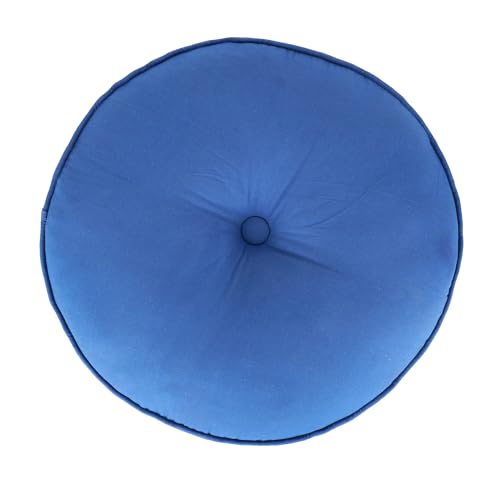 Image of Reversible 60x60x10 cm Woven Quilted Blue Floor Cushion with Cotton Filler for Seating, Patio Seat, Meditation, Yoga, Pooja, Guests, Living Room, Bedroom, Large Size 24x24x4 Inch