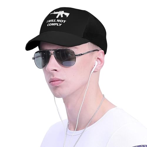 I Will Not Comply Bonnets Curved Brim Mesh Baseball Cap Casual Sun Hat Unisex4