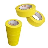WTP TOOLS Automotive Industry Masking Tape for Painting and Refinishing, Yellow Color, 1 1/2