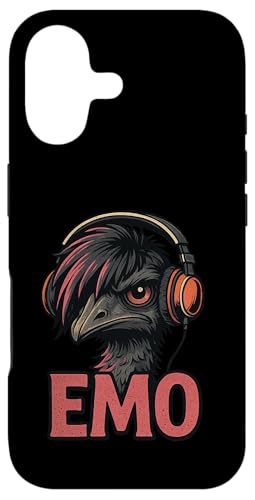 Emo Emu Vibes �I���^�i�e�B�u �o�[�h �w�b�h�t�H���t�� ���g���f�U�C�� �X�}�z�P�[�X iPhone 17 �p