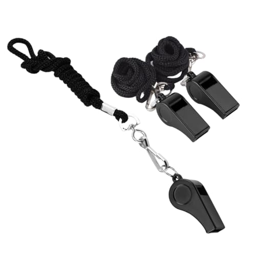 BESPORTBLE Loud Referee Whistles Set 3pcs Lifeguard Teacher and Dog Training Whistles on Lanyard