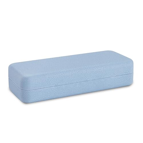 Image of TRIUMPH VISION Sunglasses Case Hard Shell Glasses Case Eyewear Eyeglasses | Sunglass Eyeglass Hard Case for Women and Men Metal PU Leather Lined Storage with Microfiber Cleaning Cloth Protection