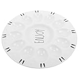 NIYANGLE Plato de Huevos de Cerámica para Servir 10.5 Pulgadas, Bandeja para Huevos Rellenos, Decoración de Pascua para Hogar y Restaurante, Plato para Servir en Fiestas y Reuniones