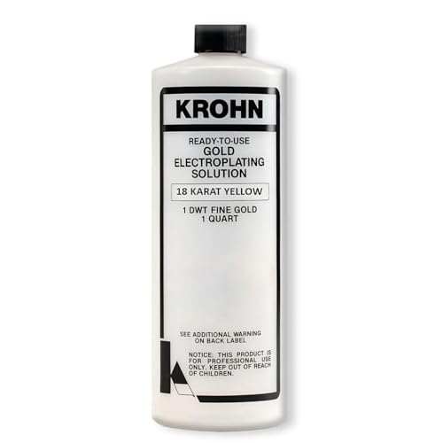 Krohn Ready-to-Use 18k Color Gold Plating Solution for Bath Plating 1 Quart 32 oz