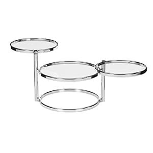 Haku Möbel Bubble Table, Tube d’acier, Verre trempé, Chromé