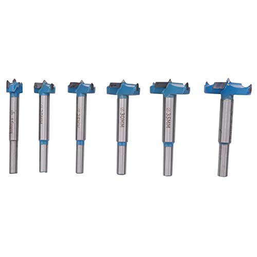 Jrifedptry Forstner - Set di punte per trapano, 15-40 mm, 6 pezzi, in carburo Forstner, utensili per legno
