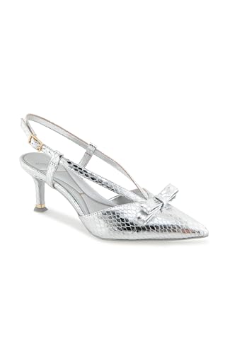 Kenneth Cole New York Women's UMAYRA Pump, Silver Snake, 7