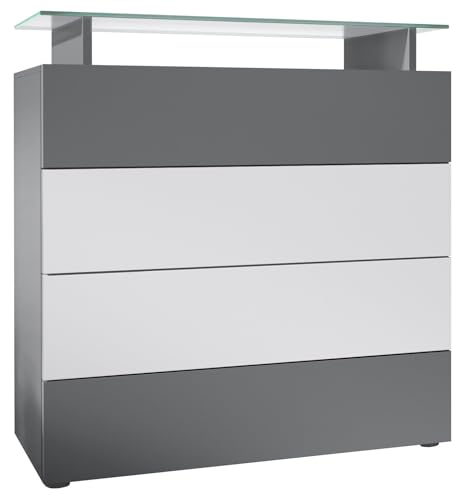 Vladon Cajonera Pavos V2 Cómoda con 4