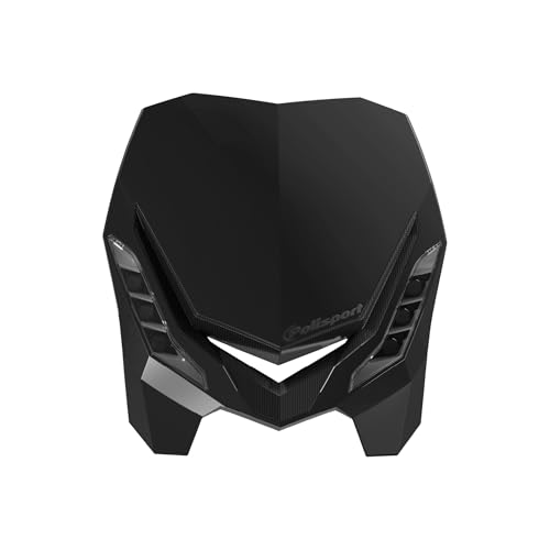 Polisport 8670800002 - Faro anteriore E-BLAZE in fibra di carbonio con lampada a LED compatibile con tutti i modelli motocross/enduro in colore nero