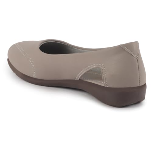 Image of FAUSTO Women Stylish Backless Casual Ballets | Low Heel Cut-Out Slip-On Ballerinas | Comfortable Walking Flats Sandals | Memory Cusion Insole