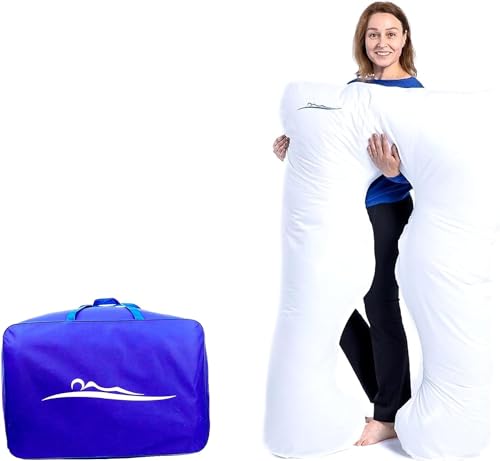 Komfortkissen Original - Almohada ortopédica premium | Almohada corporal | Almohada para dormir de lado para adultos – Para un mejor sueño y contra dolores de espalda – 100 x 150 cm (algodón – blanco)