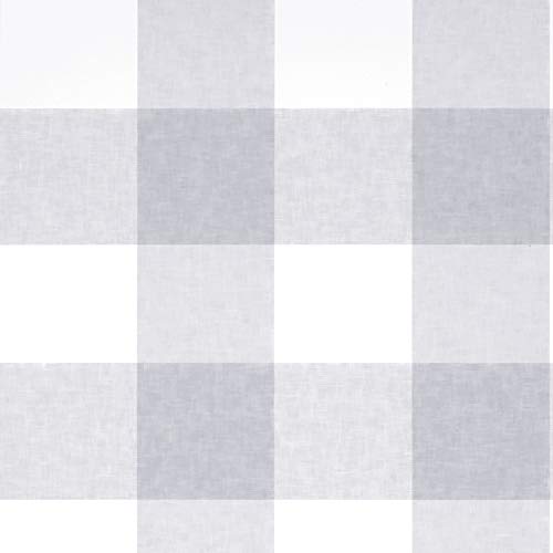 Melwod Grey White Plaid Peel and Stick Wallpaper 17.71” x 394” Buffalo Plaid Contact Paper Self Adhesive Gingham Plaid Wall Paper Vinyl Film for Drawer Liner Shelf Cabinets Furniture Accent Walls