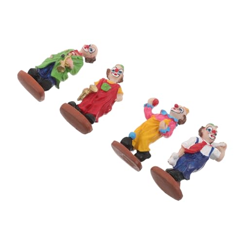 EPIGEIST 4 Stück Mini Zirkus Clown Figuren aus Resin Halloween Dekoration...