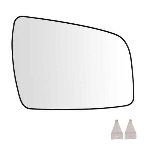 SENZEAL Cristal del Espejo Derecho Lado del Pasajero Calefactado con Placa de Soporte para Opel Zafira B 2009-2014 1428378 1428377 (Derecho)