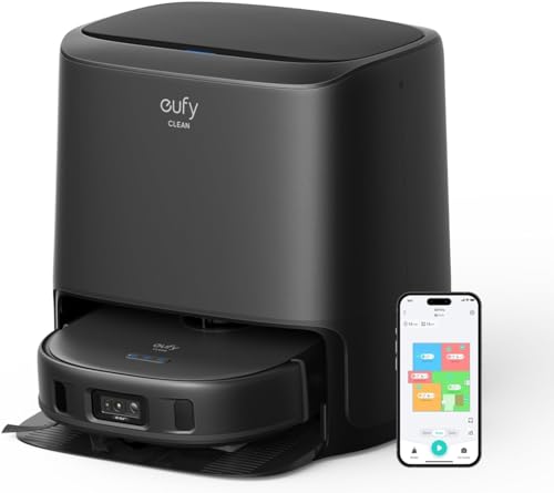 eufy X9 Pro Staubsaugerroboter mit Wischmopp und Reinigungsstation, 5.500 Pa Saugkraft, 2 rotierende...