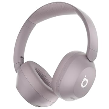 Basike Fone de Ouvido Bluetooth, ANC Cancelamento de Ruído Ativo Headphone Bluetooth 5.4 Headset com Microfone, Certificação Hi-Res Audio, 30 horas reprodução, LE15 (Rosa)