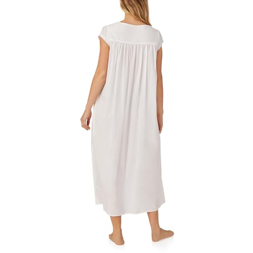 Image of Eileen West Queen Anne's Lace Womens Sleepwear & Loungewear - Florentine Lace Collection - 100% Cotton Soft Long Nightgown
