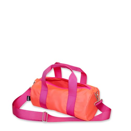 Sac weekender orange fluo en toile recyclée résistante et ultra légère