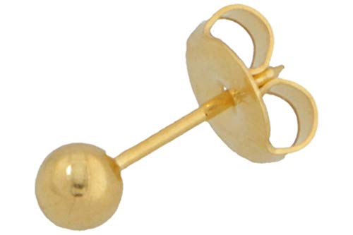 Sterile Chirurgenstahl Ohrstecker mit Kugel 3/4 mm vergoldet Edelstahl Kein Edelstein
