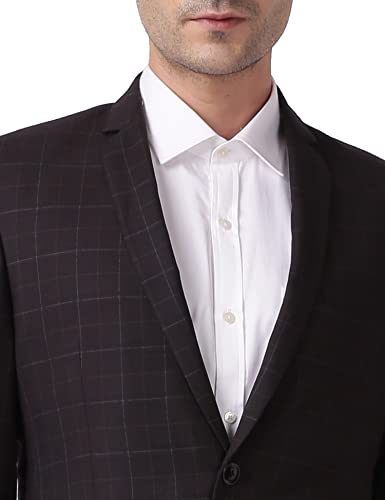 Image of Park Avenue Rayon Blend Men's Full Sleeve Super Slim FIT Dark Brown Formal Suit (PIDP00198-O8 34)
