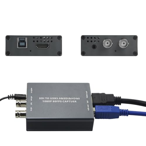 ATCCPYDM HDMI SDI Dual Output Capture Card,SDI to USB3.0 Video Capture,HDMI to USB 3.0 3G-SDI 1080P 60FPS Live Streaming Video Grabber Converter,Support Microphone Audio and Mixing Audio Input