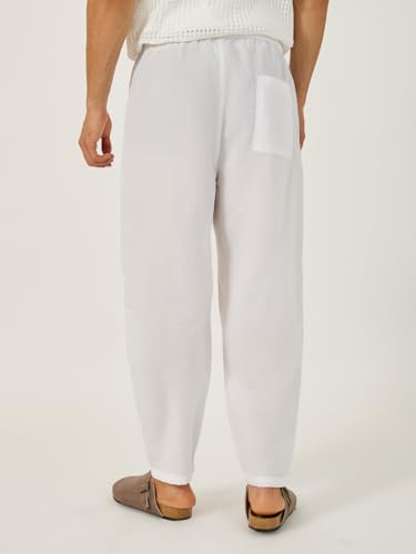 Image of Styli Men Solid Linen Blend Balloon Fit Trousers